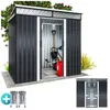 GARDEBRUK Abri de jardin L 3,4m³ fondation incluse 196x122x180cm 2 fenêtres anthracite cabane de jardin cabanon abri outils jardinage