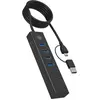 ICY BOX IB-HUB1737-C3 61065 USB-hub Zwart
