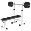 Banc de musculation pliable avec haltères et barres 38/70 kg Blanc / 3...