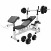 Gorilla Sports Universele Halterbank wit Met 70 kg Halterset Kunststof