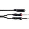 Cordial 14885 Jackplug Audio Y-adapter [1x Jackplug female 6,3 mm (stereo) - 2x Jackplug male 6,3 mm (mono)] 0.30 m Zwa