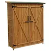 WILTEC Armoire de jardin 2 portes 1400x500x1620 mm Bois d’épicéa Toit ...
