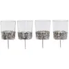 LOBERON Windlicht set van 4 Pinelle helder/zilverkleurig