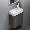 Sogood Petit Meuble Sous Vasque Gris-brun et Vasque 46cm Ensemble de 2...