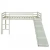 Lit mezzanine enfant - HomeStyle4U - 90x200 cm - Bois massif - Échelle et toboggan alternables - Blanc