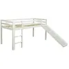 HOMESTYLE4U Lit blanc mi-haut avec matelas sommier à lattes