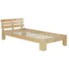 Homestyle4u Lit Simple en Bois 90x200 avec sommier à Lattes Naturel