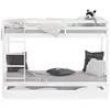 Lit superposé - Blanc - Matelas inclus - Tiroirs - 90x200 cm