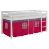 HOMESTYLE4U Lit mi-hauteur - Mixte - Rose - Sommier inclus - Bords arr...
