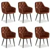HOMESTYLE4U Chaise de salle à manger lot 6 chaises marron