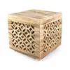HOMESTYLE4U Table de chevet bois cube nature