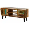 Massivmoebel24 Meuble TV - Bois massif recyclé multicolore laqué - Inspiration Vintage - SIXTIES #102