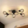 LINDBY Plafonnier à intensité variable 'Elaina' en métal pour salon & ...