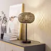 Lindby - Tafellamp - 1licht - Bamboe, ijzer - H: 48 cm - E27 - zwart, donker hout