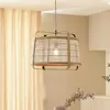 Lindby - hanglamp - 1licht - Bamboe, ijzer - E27 - licht hout, zwart