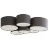 Lindby - plafondlamp - 6lichts - Textiel, metaal - H: 21.5 cm - E27 - antraciet