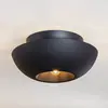 Lucande - plafondlamp design - 1licht - Staal - H: 22 cm - E27 - zwart