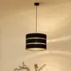 Lindby - hanglamp - 1licht - Stof, metaal - E27 - zwart, goud