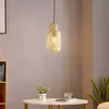 Lindby - hanglamp - 1licht - Bamboe, plastic - E27 - licht hout, zwart