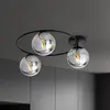 Euluna - plafondlamp - 3lichts - Staal, glas - H: 20 cm - E14 - zwart,...