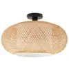 Lindby - plafondlamp hout - 1licht - Bamboe, ijzer - H: 30 cm - E27 - ...