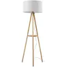 Lindby - vloerlamp - 1licht - Stof, rubberboom - H: 147 cm - E27 - wit...