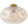 Lindby - plafondlamp - 1licht - Glas, ijzer - H: 25 cm - E27 - amber, ...