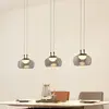 LUCANDE Led Suspension en verre 'Dain' en verre pour salon & salle à manger