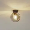 Lindby - plafondlamp - 1licht - Glas, ijzer - H: 22.6 cm - E27 - rookg...