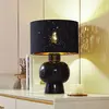 Lindby - Tafellamp - 1licht - Textiel, keramiek - H: 46 cm - E27 - zwa...
