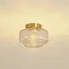 Lindby - plafondlamp - 1licht - Glas, ijzer - H: 15.3 cm - E27 - amber...