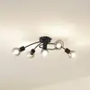 Lindby - plafondlamp - 5lichts - Glas, ijzer - H: 18 cm - E14 - rookgr...
