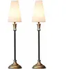 LOBERON Tafellamp set van 2 Obsonville zilverkleurig/zwart/crème