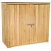 Armoire de jardin en bois peint naturel - 60821 - 2 portes à aile de mouette