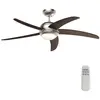 Wiltec - Ventilateur de plafond silencieux 70 w, 5 pales, ø 136 cm, max. 18 m², plafonnier intégré, brasseur d'air avec lampe lustre luminaire
