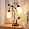 LINDBY Lampe à poser 'Stefania' en verre pour salon & salle à manger