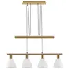 LAMPENWELT Lindby - hanglamp - 4lichts - glas, metaal - E14 - wit, mat messing