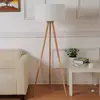 Lindby Lampadaire Trepied 'Charlia' en textile pour salon & salle à manger