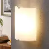 Lindby - wandlamp - 1licht - glas, metaal - H: 21 cm - E27 - wit, chro...