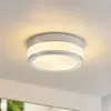 LINDBY Plafonnier Salle De Bain à intensité variable 'Flavi' en verre pour salle de bain