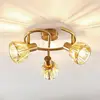 Lindby - plafondlamp - 3lichts - glas, staal - H: 18 cm - E14 - helder...