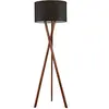 Lucande - vloerlamp - 1licht - stof, walnotenhout - H: 160 cm - E27 - ...
