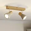 Lindby Spot en béton à intensité variable 'Filiz' en bois pour chambre à coucher