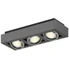 Arcchio - plafondlamp - 3lichts - Aluminium, metaal - H: 9 cm - GU10 - donkergrijs