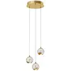 Lucande - hanglamp - 3lichts - glas, metaal - helder, goud - Inclusief...