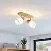 Lindby - buitenspot - 2lichts - Hout, stof - H: 18 cm - E14 - licht ho...