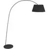 Lindby - booglamp - 1licht - stof, staal - H: 192 cm - E27 - zwart, go...