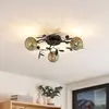 Lucande - plafondlamp - 3lichts - IJzer - H: 13 cm - G9 - zwart, goud