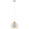 Lindby - hanglamp - 1licht - metaal, hout - H: 25.5 cm - E27 - wit, licht hout