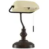 Lindby - bureaulamp - 1licht - staal, glas - H: 38.5 cm - E27 - roestb...